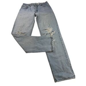 Levi's 550 Relaxed Fit Tapered Leg Light Wash Ripped Distressed Women's Jeans‎